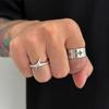 SHIXIN Lot de 2 Anneaux Ouverts Réglables Étoiles Irrégulières Hip Hop pour Hommes Anneau de Phalange Géométrique Creux Punk Bijoux de Rue Cadeaux