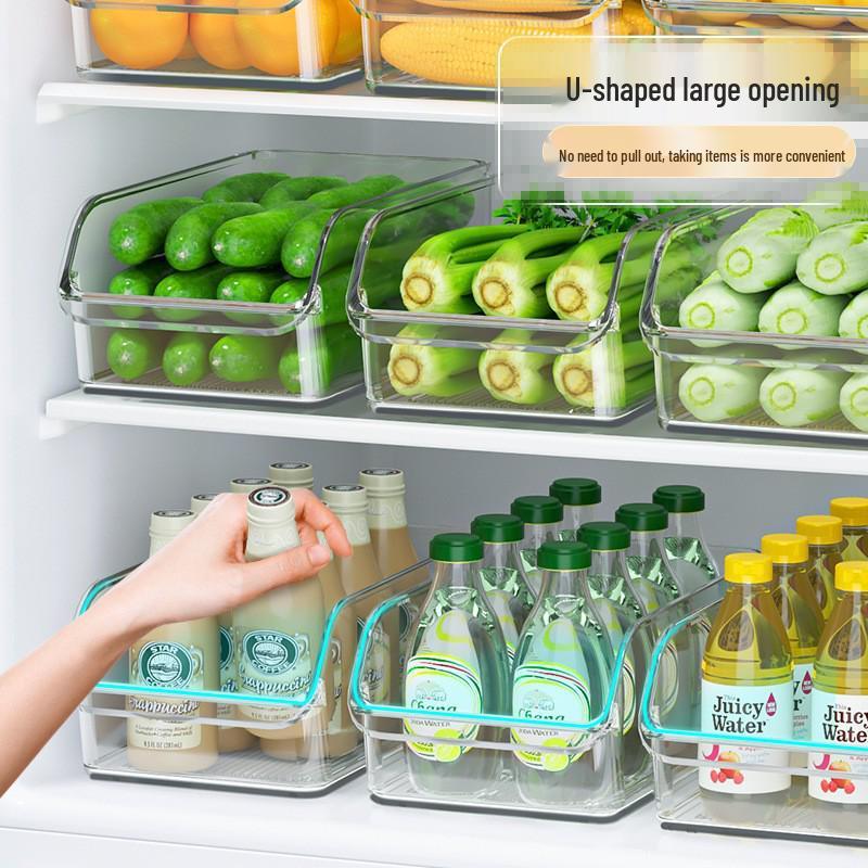 Plastic Kitchen Drawer-Style Refrigerator Storage Box for Eggs and Frozen Food