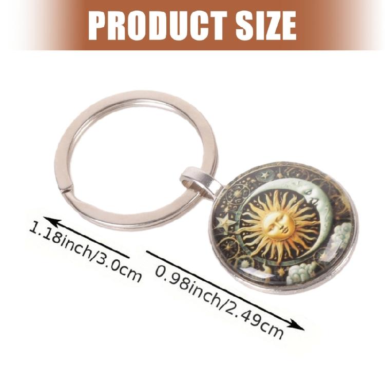 Celestials Key Accessory with Sun God Art and Gemstones That Changes in Light for Personalize Use Craft of Alloy