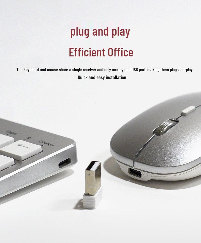 Wireless Mouse & Keyboard Combo: Three-Mode Keyboard, Dual-Mode Mouse, Compatible with Notebooks, Desktops, Tablets, and Mobile Phones.