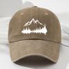 Retro Mountain Print Soft Top Baseball Cap Unisex Fashion Outdoor Sports Fishing Cap