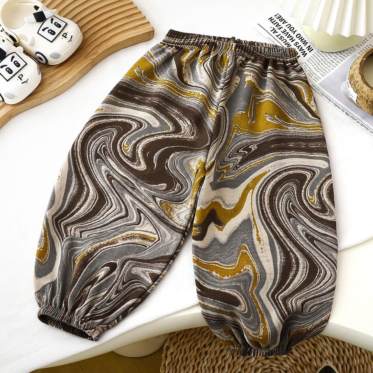 

Детские брюки, летние брюки для мальчиков и девочек, дышащие брюки от комаров, детские тонкие брюки 110cm жёлтый