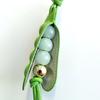 Pea Shell Bag Charm Cute Pea Beads Pendant Handmade Keychain Charm Accessory for Backpack Phone Handbag Decoration