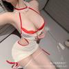 Large Size Explosion Pure Desire Wind Sexy Nurse Pure Desire Temptation Adjustment Qqny Hollow Role Play Hip Skirt Uniform