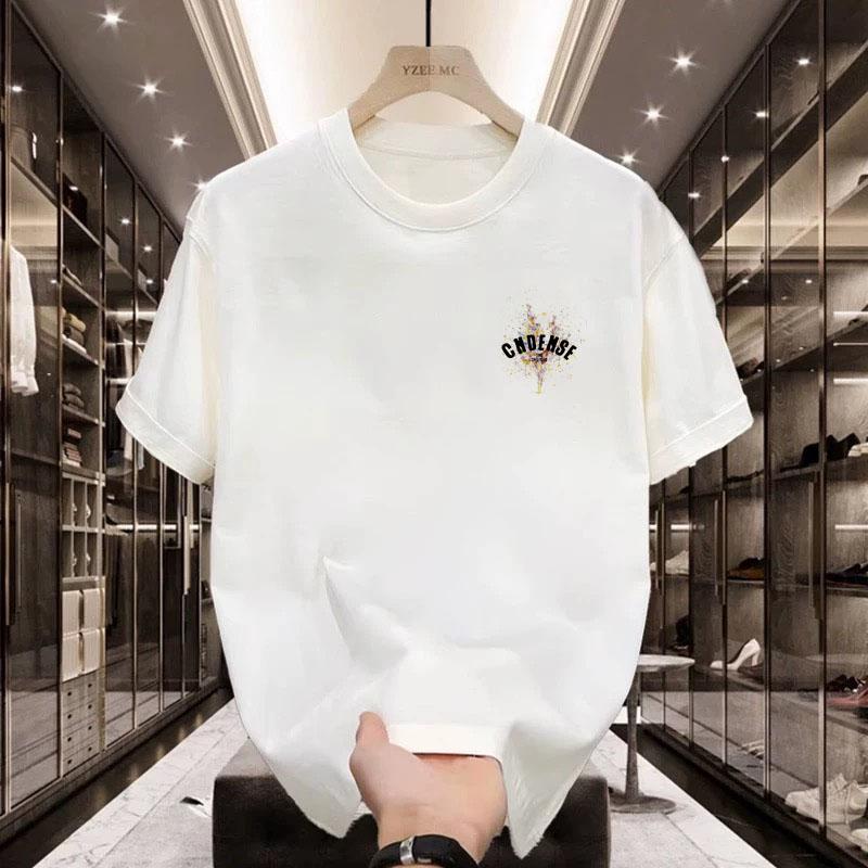 Heavyweight Short Sleeve T-Shirt for Men 2025 New Summer American Style Trendy Loose White Versatile Clothing