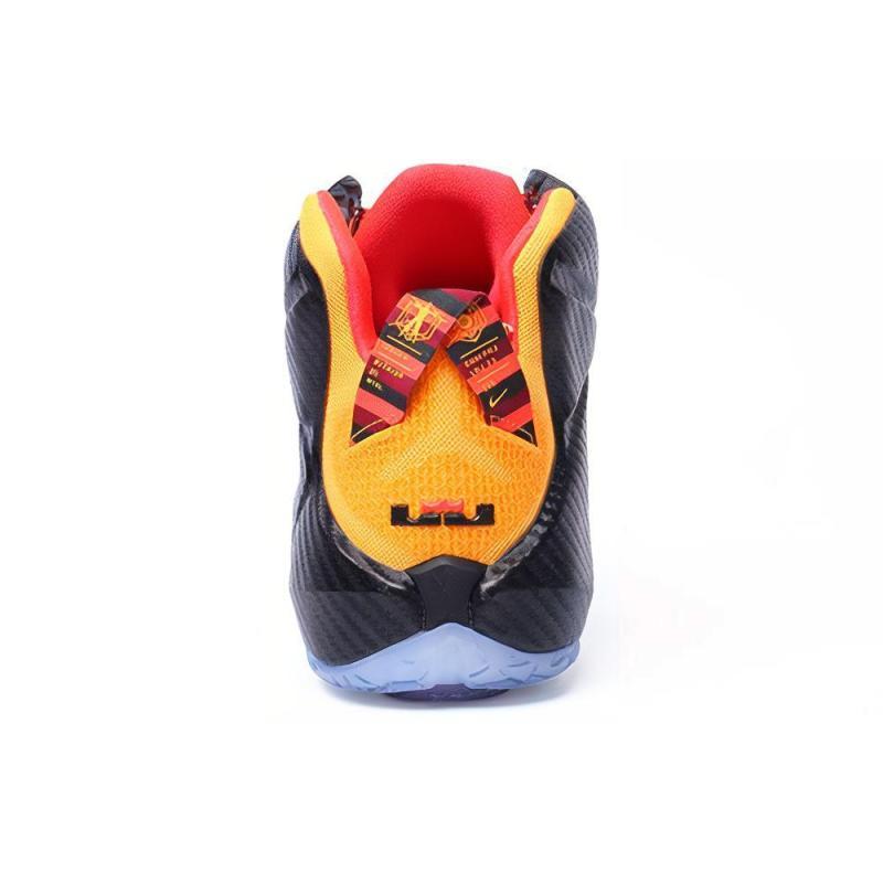 Nike Lebron 12 Basketball Shoes Men's Mid Top Black/Yellow Sneakers 707781-830