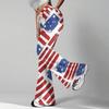 Women's Fashion Loose Drawstring Tight Waist Independence Day Printed Casual Sports Pants Casual Flared Pants