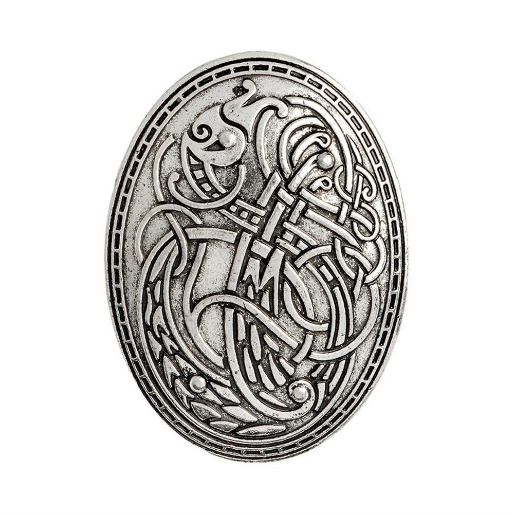Viking Wolf Carved Women Ethnic Brooch Korean Style Brooch Clothing Accessory Fashion Jewelry
