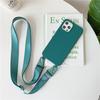 Crossbody Lanyard Matte Silicone Soft Case For iPhone 15 Pro Max 14 13 12 11 XR XS X 7 8 Plus Necklace Strap Shockproof Cover