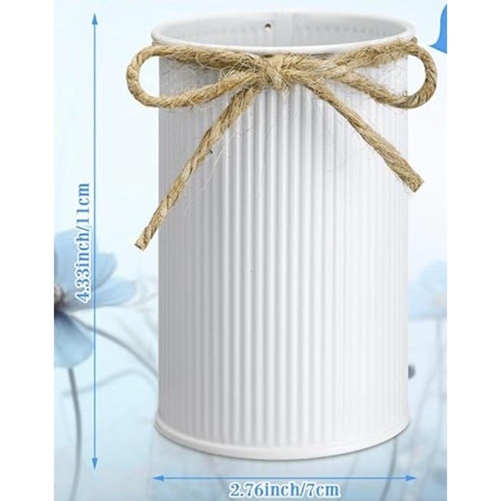 

Farmhouse Vase Decor Vintage Flower Vase Rustic Galvanized Metal Vase for Artificial Flowers for Table Centerpiece Weddings Home белый