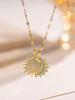 1pc Stainless Steel Partial Sun & Partial Moon Design Necklace, Creative Fashion Daily Elegant Casual Gift For Valentine's Day, Christmas, Party Wear
