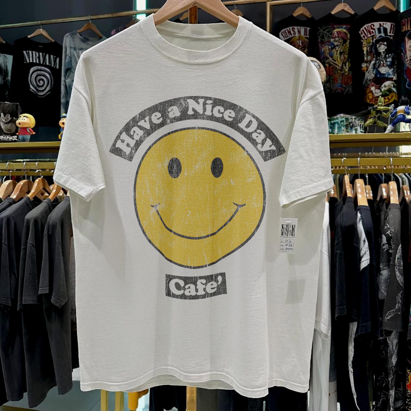 1998 Have A Nice Day Cafe Rare T-Shirt White S XL