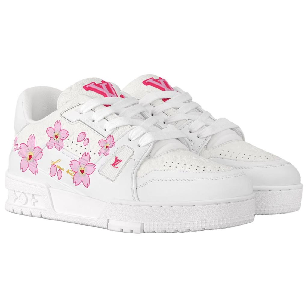 Louis Vuitton X Takashi Murakami Trainer Cherry Blossom Collection Low Top Skateboard Shoes Women's White 1AGZEH