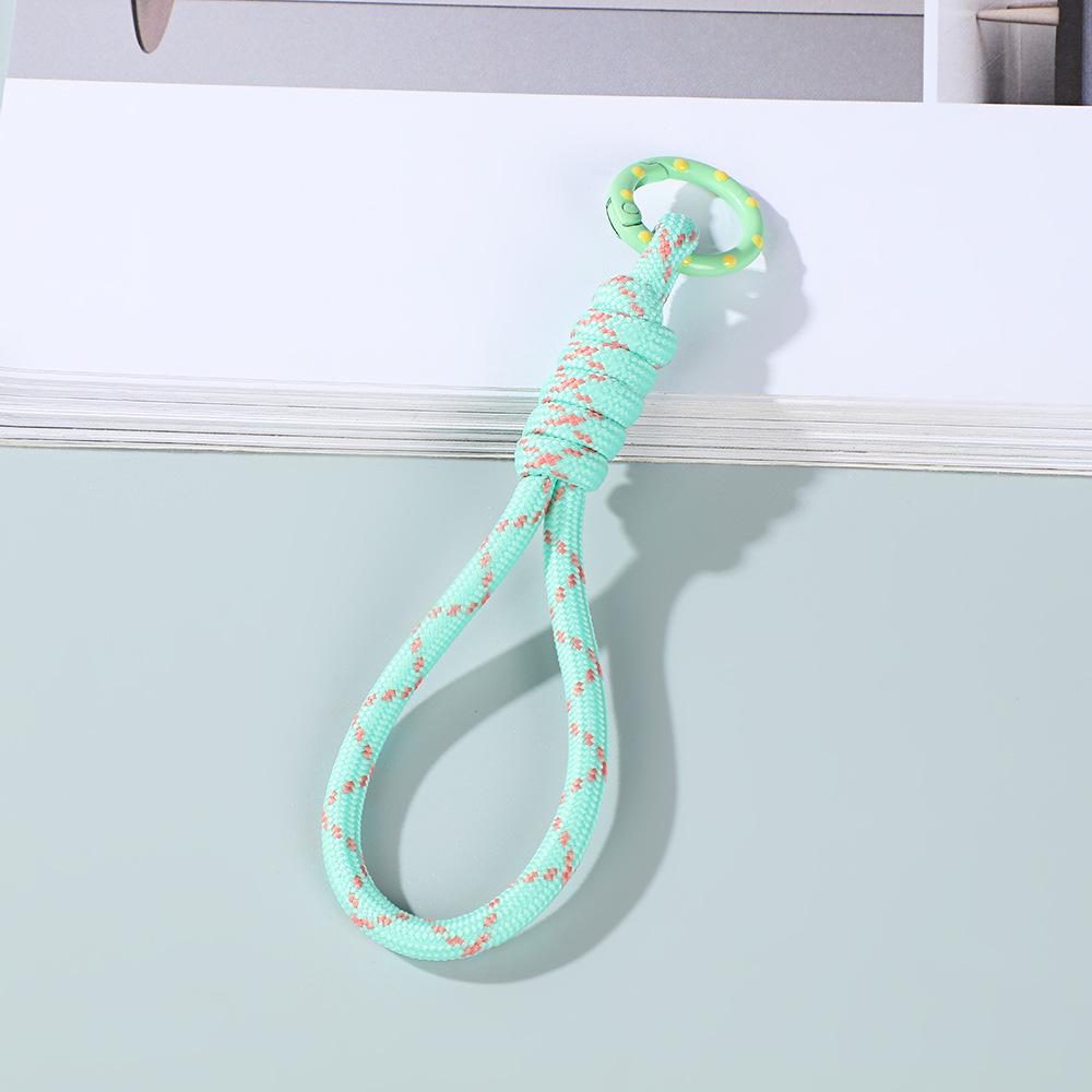 Colorblock Woven Phone Lanyard with Detachable Keychain and Anti-Lost Rope