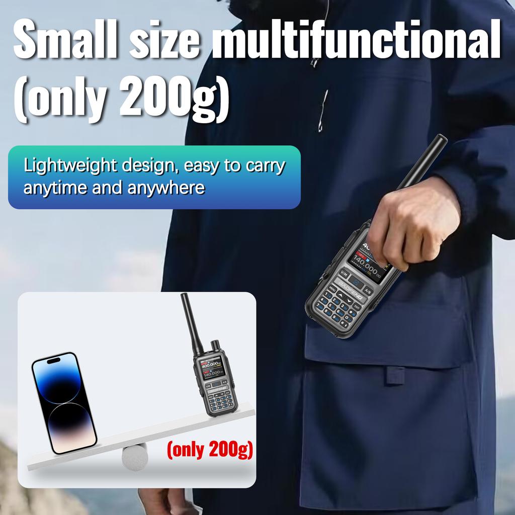 BAOFENG UV-5R Mini Walkie Talkie Multi Band Wireless Bluetooth Programming Dual PTT Type-C Charge Long Range Two Way Radio