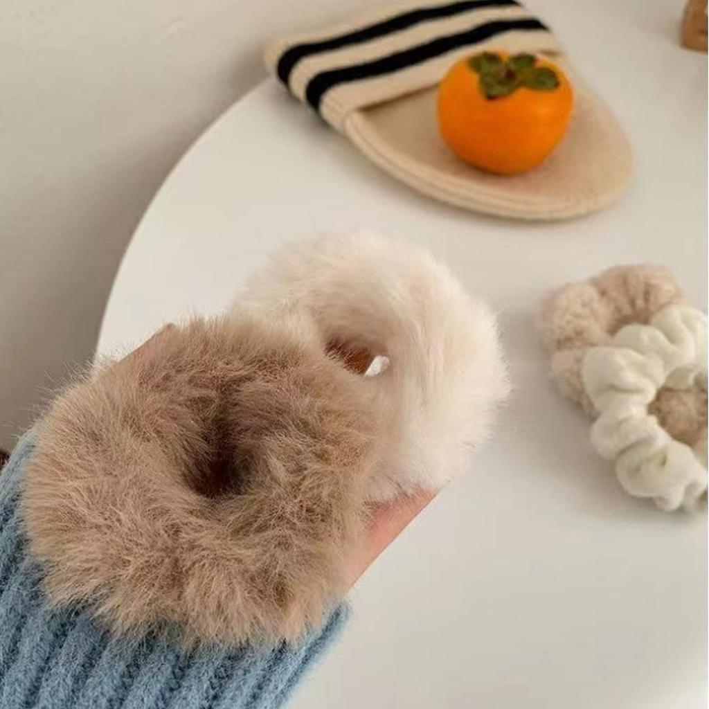 HAPVITAL of Hair Hair Hair Adult Faux Rabbit Fur Elastic Hair Fluffy Ponytail Holders for Women or Gift (Set 7) Accessories, Ties, Scrunchies, Bands,