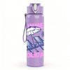 1PC Summer Holiday Pastel Letter Print 750ml Color Plastic Sports Water Bottle Leakproof Flip Straw Lid Suitable for Sports Office Home Use