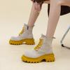 Martin boots new leather thick-soled cm heightened super lightweight rhubarb boots