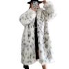New winter warm imitation fur coat women's clothing medium and long belt-free spotted long-sleeved fox fur coat