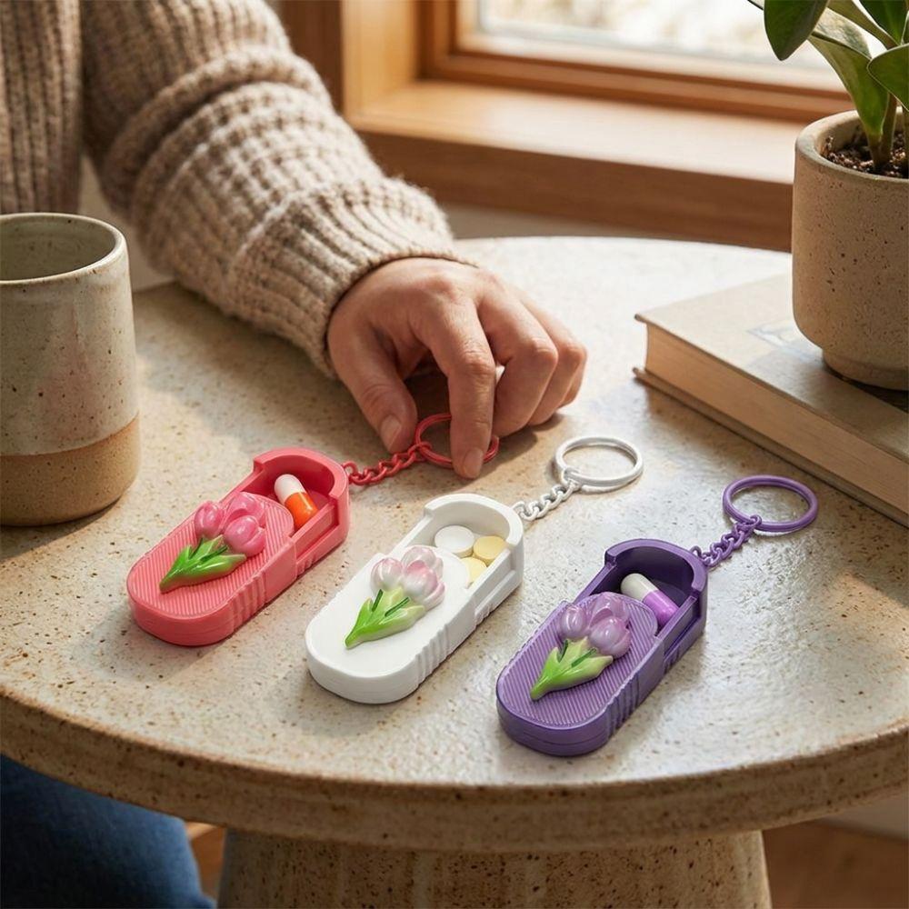 Waterproof Portable Pill Case Compact Pill Storage Container Keychain Pill Organizer Daily Use