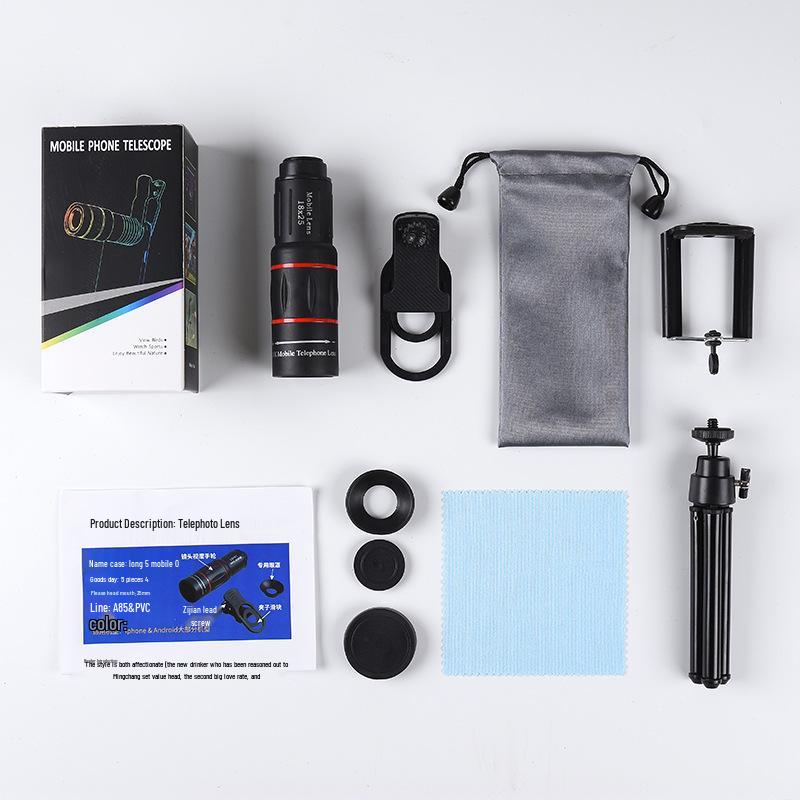 18x Mobile Phone Telephoto Lens: HD Concert Photography Monocular Telescope.