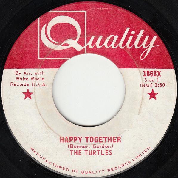 

7inch Record TURTLES - Happy Together 1868X Quality 1967 Canada Rock Used