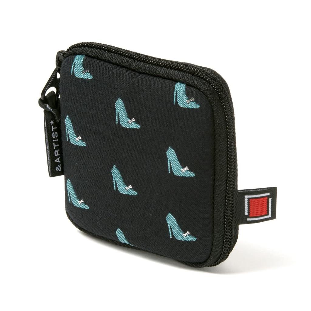 Artisan & Artist XOP-SH735 Portable Accessory Case with Ring Holder, Jewelry Pouch, Navy Blue, Shoe Pattern