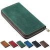Genuine Leather Pencil Large Fits 5 Fountain Fixed Sleek Small Item Ballpoint Pen Organizer Case, Capacity, Pens, Position, Zipper, Compact,
