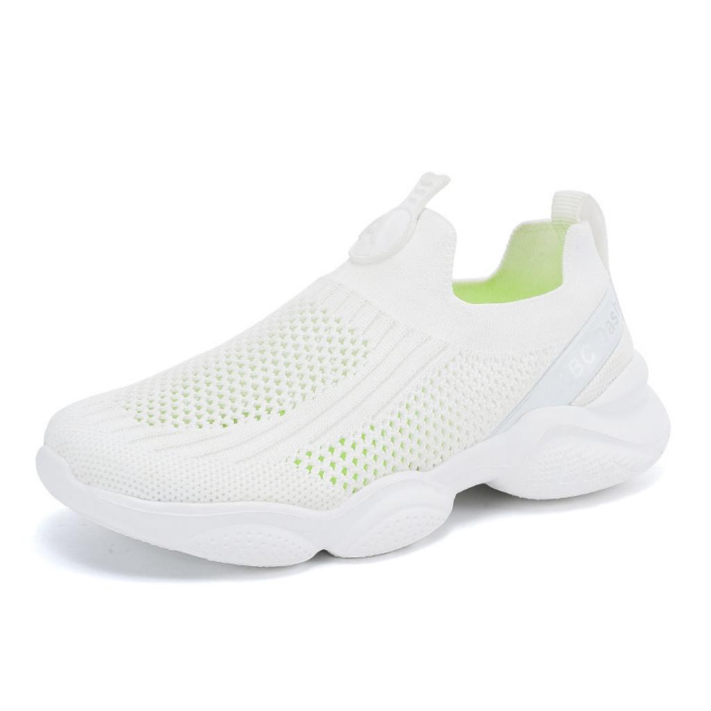 Kids Slip On Breathable Flyknit Sneakers Lightweight Flexible Sole Athletic Shoes for Boys and Girls Easy To Wear and Durable