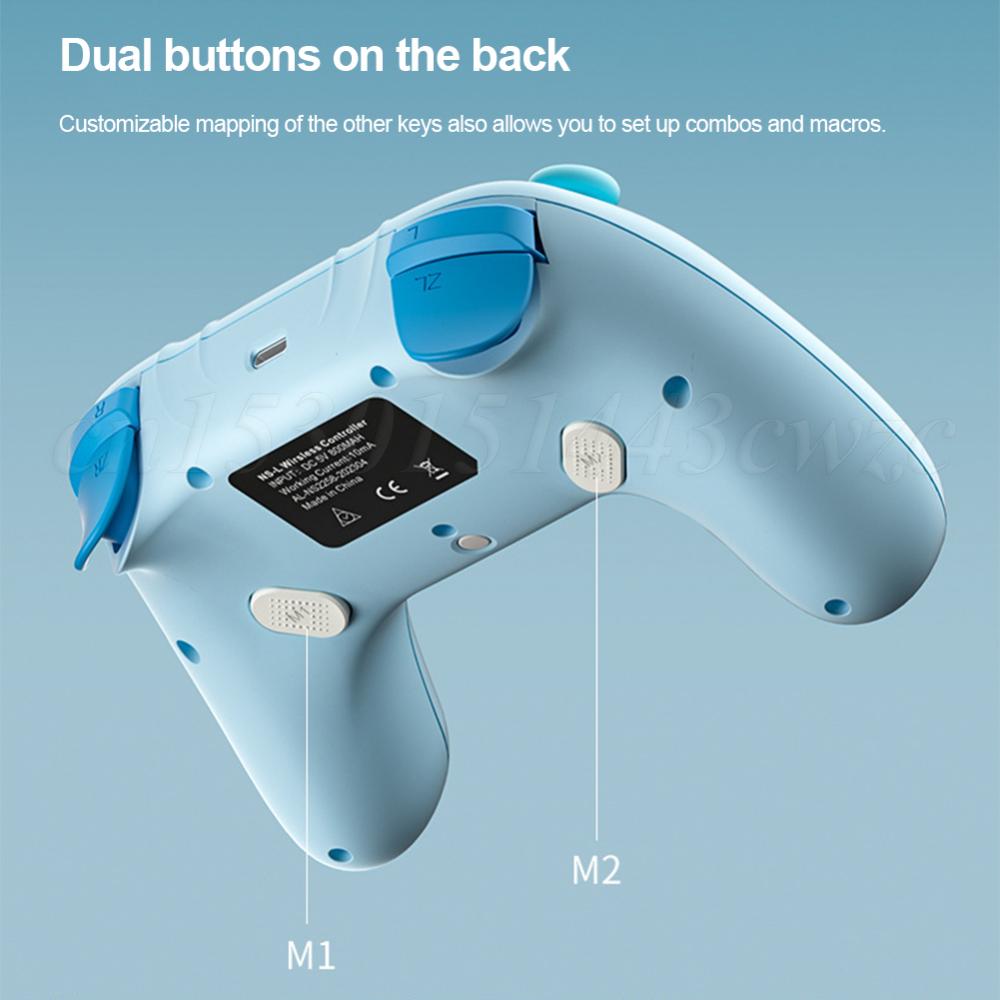 

Беспроводной контроллер Bluetooth-совместимый 6-осевой гироскопический игровой контроллер Turbo & Vibration 3 режима для Nintendo Switch/ПК/Steam Deck розовый