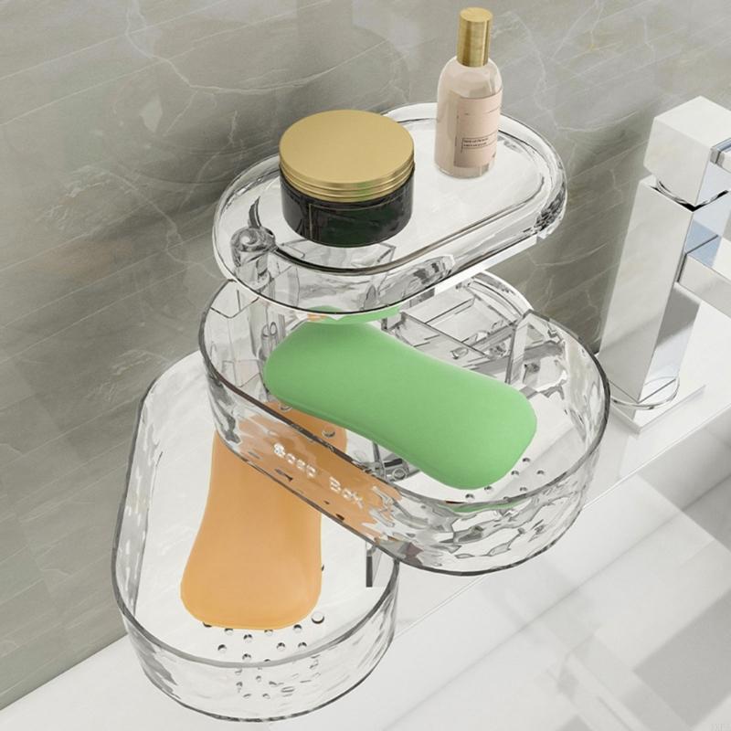 Suction Cup Soap Holder Box Strong Adhesive Soap Dish with Elegant Color Pattern