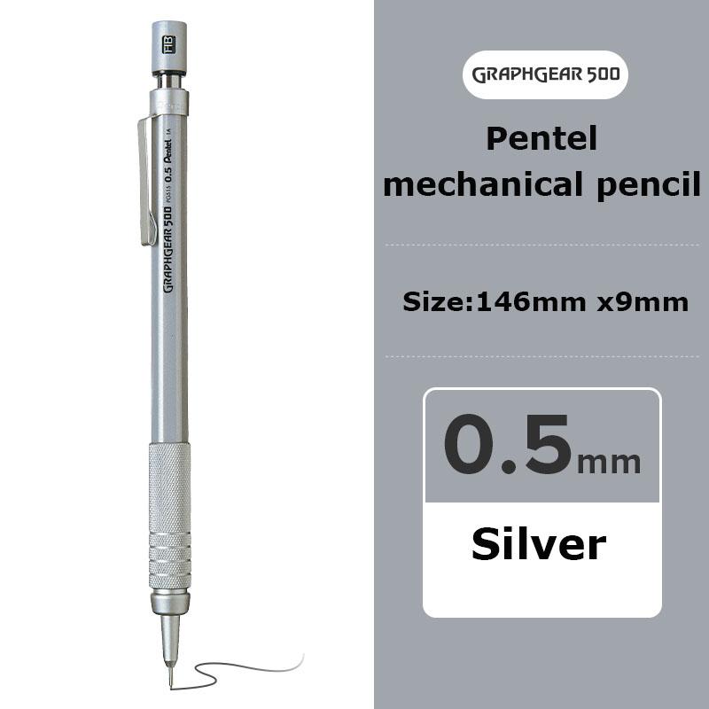 Pentel Mechanical Pencil GraphGear 500 Non-Breakable Lead Auto Pencils Professional Art Comic Drawing Pen School Useful Supplies