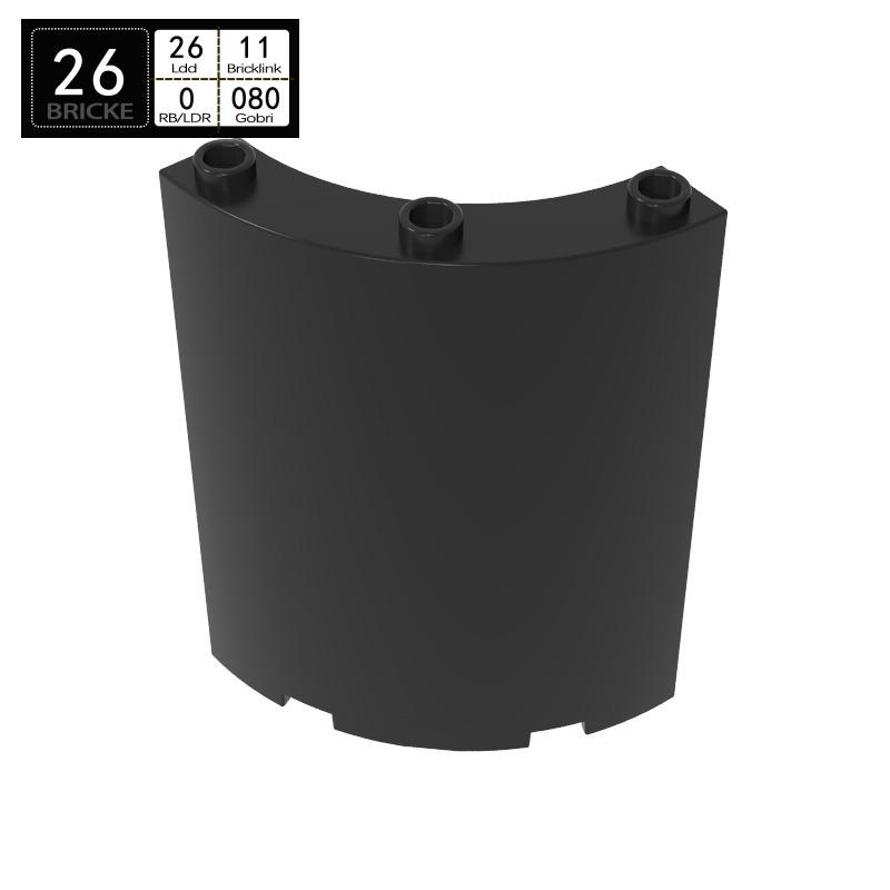 BRICKE Guest Brick Building Blocks: 4x4x6 Curved Wall Panel, Compatible with Lego 30562/46361 Small Particle Blocks