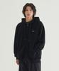 Small Logo Fleece Zip-Up Hoodie Black
