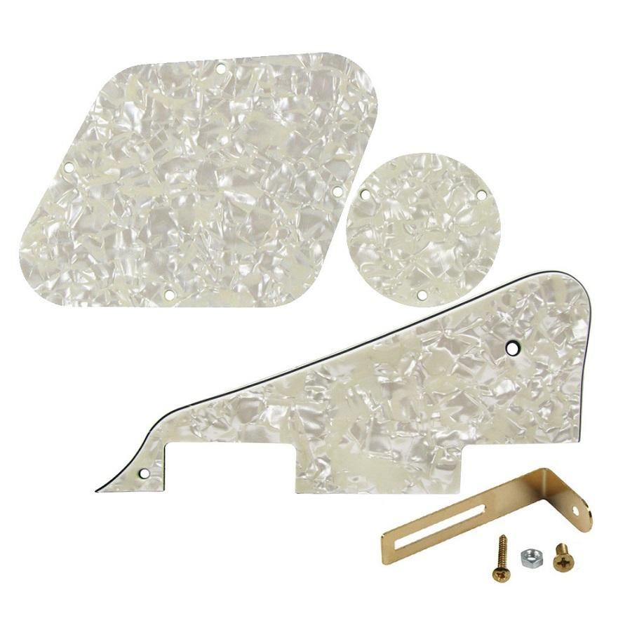 FLEOR Set LP Gitarren-Schlagbrett Kratzschutz & Regler-/Schalter-Hohlraumabdeckung & Halterung für LP Gitarrenteile