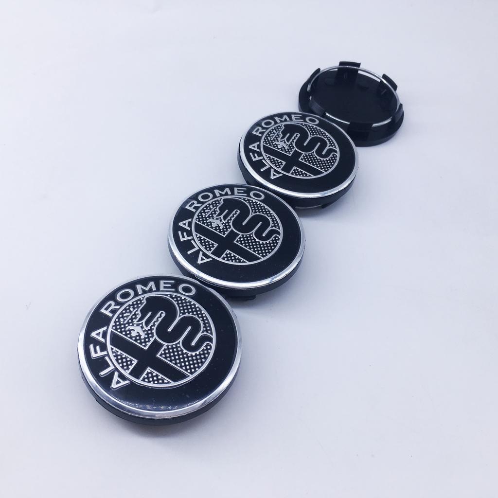 WZLN3 4pcs/Set 50MM for Alfa Romeo Giulietta GTAM Mito Brera Giulia F1 Car Wheel Hub Logo Modification Hub Cover Decoration Set