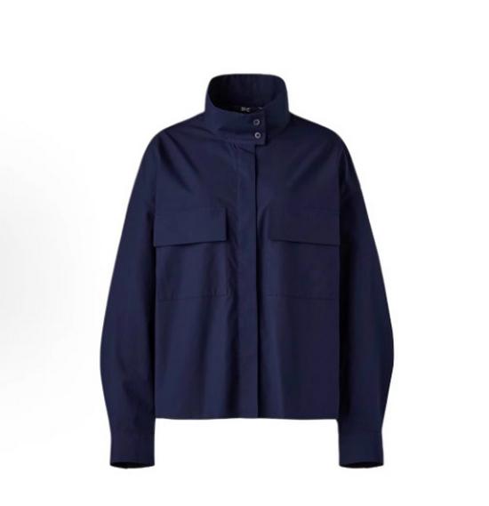 

Женская полосатая хлопковая куртка-рубашка со стойкой, длинный рукав, издание Осень/Зима 2025 Medium