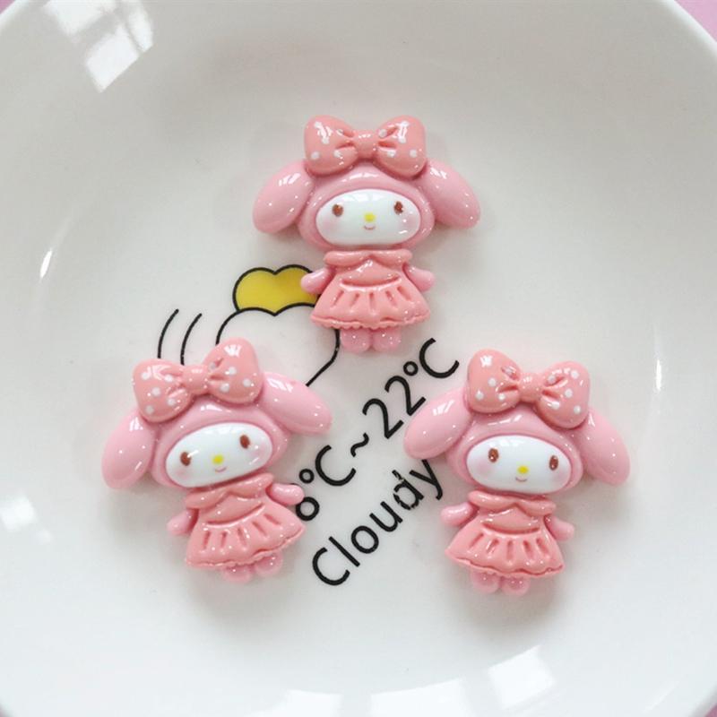 10Pcs Kawai Cartoon Bright Surface Animal Resin Flat Back Scrapbook   Diy Bow Decor Accessories Crafts A15