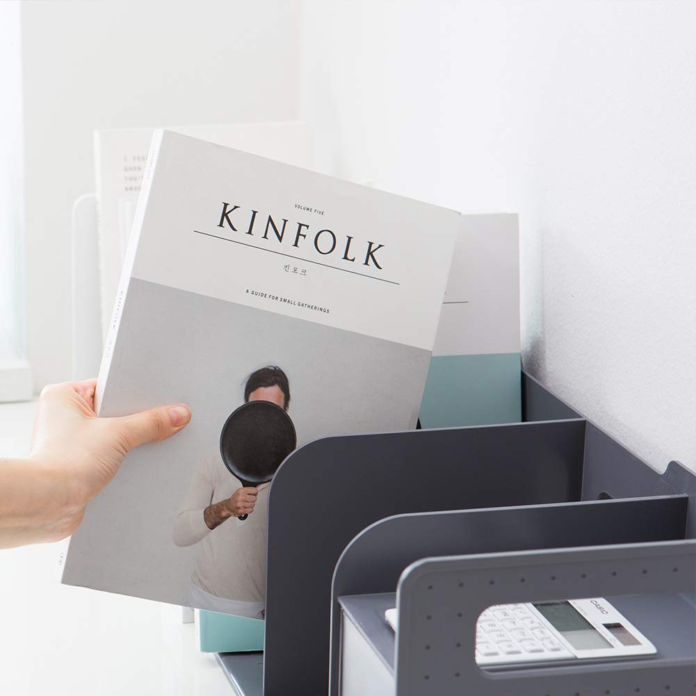 LITEM. Mint Bookstand, Book Rack with Drawer, Book Stand, Bookends, Desktop Storage, Office Storage, Stylish Stationery Organizer, Storage Box, Small