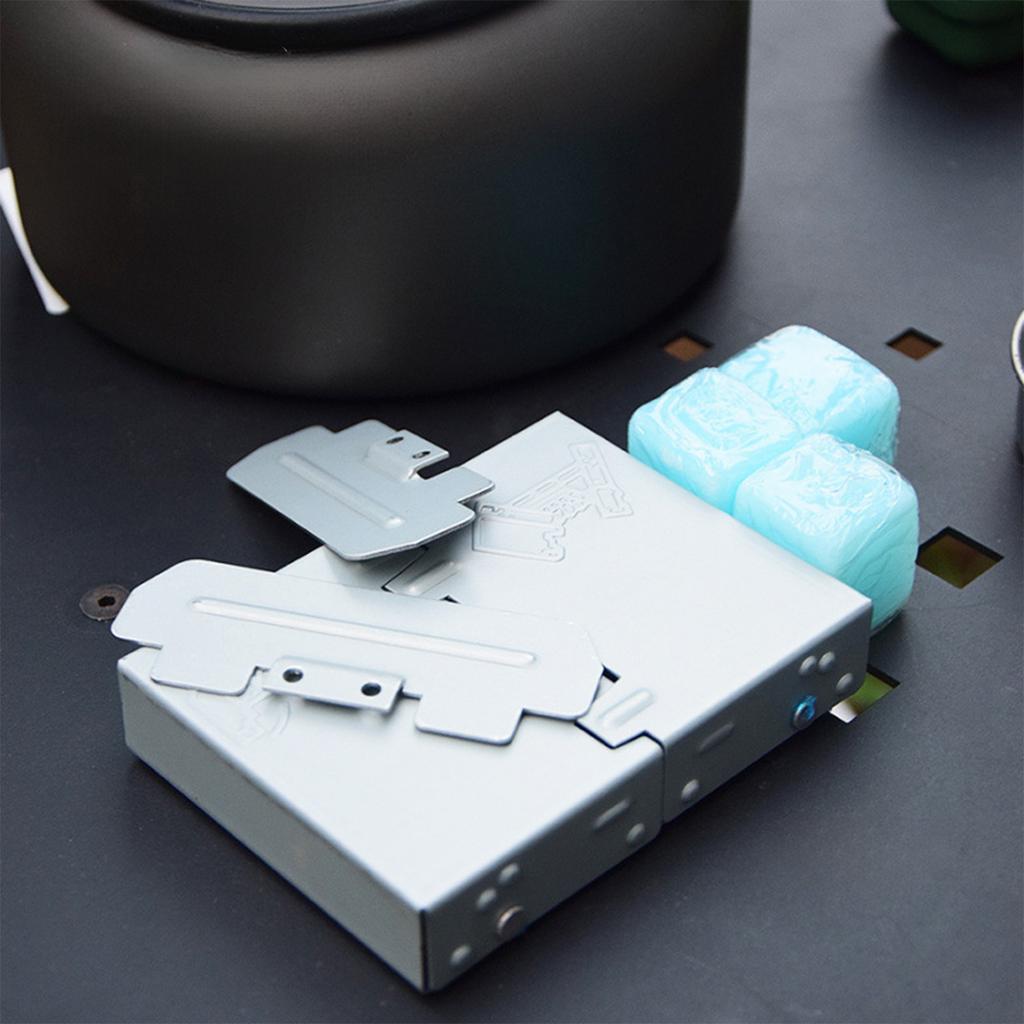 Portable Folding Camping Stove, Solid Alcohol Fuel Stove, Outdoor Travel Cooking Stove