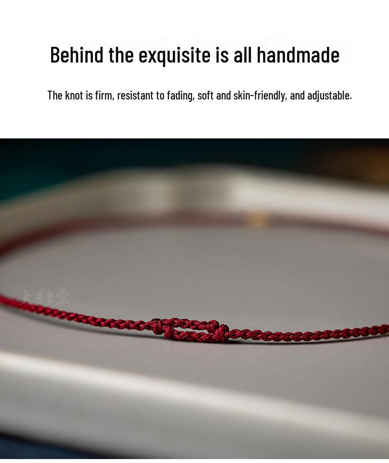 Gold 999 Five Blessings Peace Buckle Bracelet with Good Luck Bead & Zodiac Charm On Red String - Perfect Gift for Girlfriend