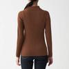 MUJI Thick Ribbed High Neck Washable Sweater That Reduces Neck Irritation XS Brick 44180334 Women's