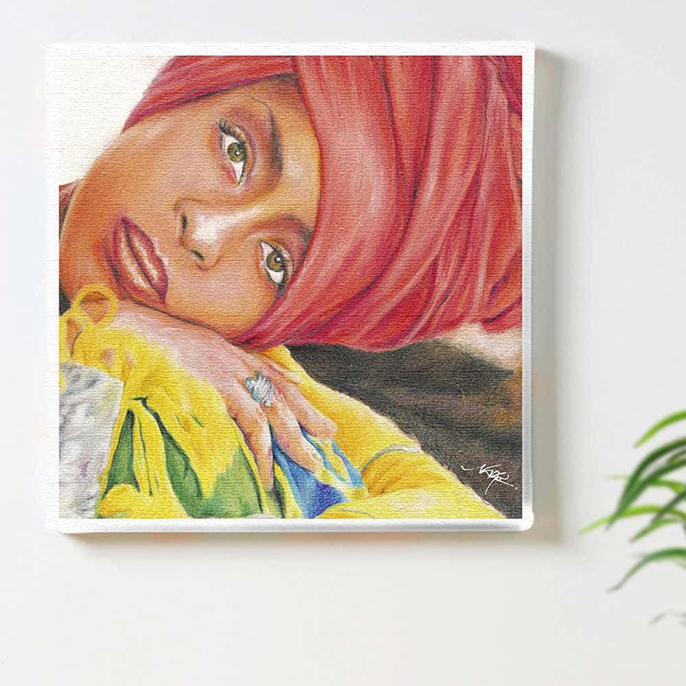 Portrait Sketch Art 57cm x Made in Stylish Interior Living Room Fabric Panel, 57cm, Large, Japan, Poster, Decor, Decor, Colorful, Pop, Red, Panel,