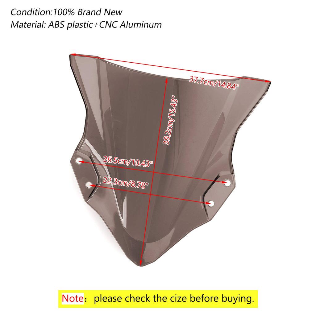 Bruce Shark Windshield Screen Protector for Kawasaki Ninja 400 Smoke ABS & (2018-2022) -