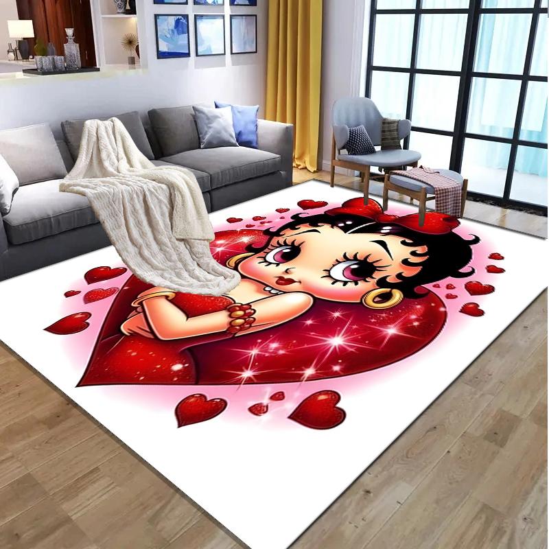 Betty Boop Pattern Rug, Indoor/Outdoor Mat, for Picnic, Gameroom, Bedroom, Office, Living Room, Home Decor Carpet, Birthday Gift