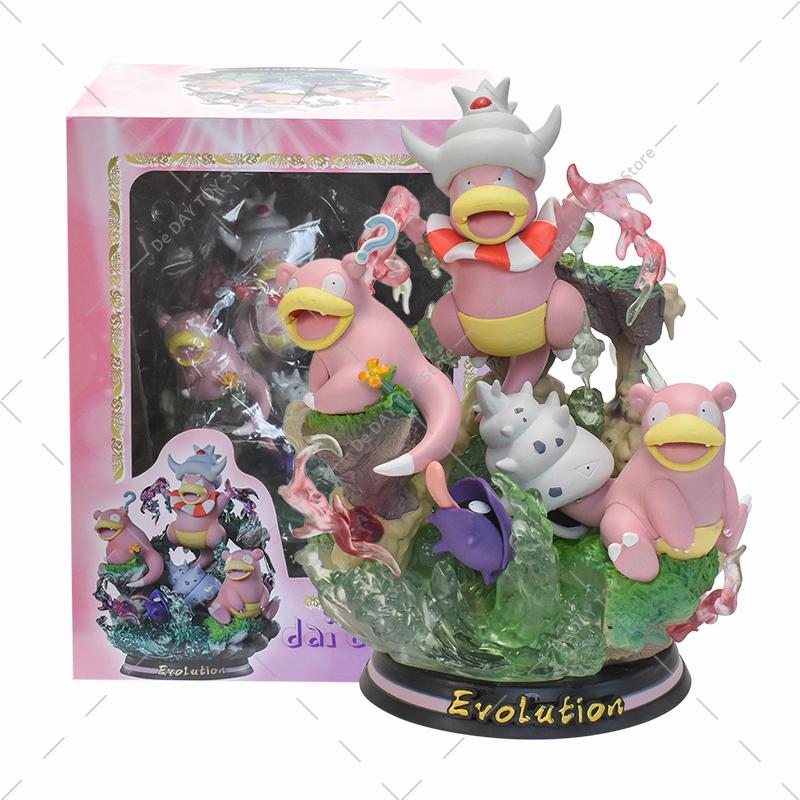 Anime  Special Effects Figure Mega Charizard Xy Greninja Gengar Mewtwo Three Form Evolution Led Light Pvc Model Toys