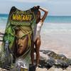 W-World Of Games W-Warcraftes Microfiber Printed Beach Towel Mountain Climbing Yoga Beach Swimming Running Absorbent Soft Towel