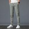 Summer Solid Color Casual Pants Men's Thin Fit Men's Slim Fit Small Foot Work Business Pants Trend Versatile Pants