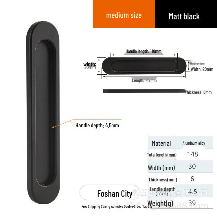 Self-Adhesive No-Drill Sliding Door Handle for Glass & Wardrobe