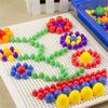 296Pcs Puzzle Multicolored Educational Plastic Mushroom Nail Mosaic Pegboard for Children